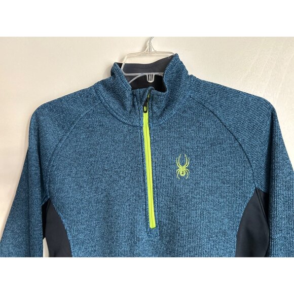 Spyder Blue Quarter-Zip Pullover Fleece Jacket Size M - Picture 2 of 8